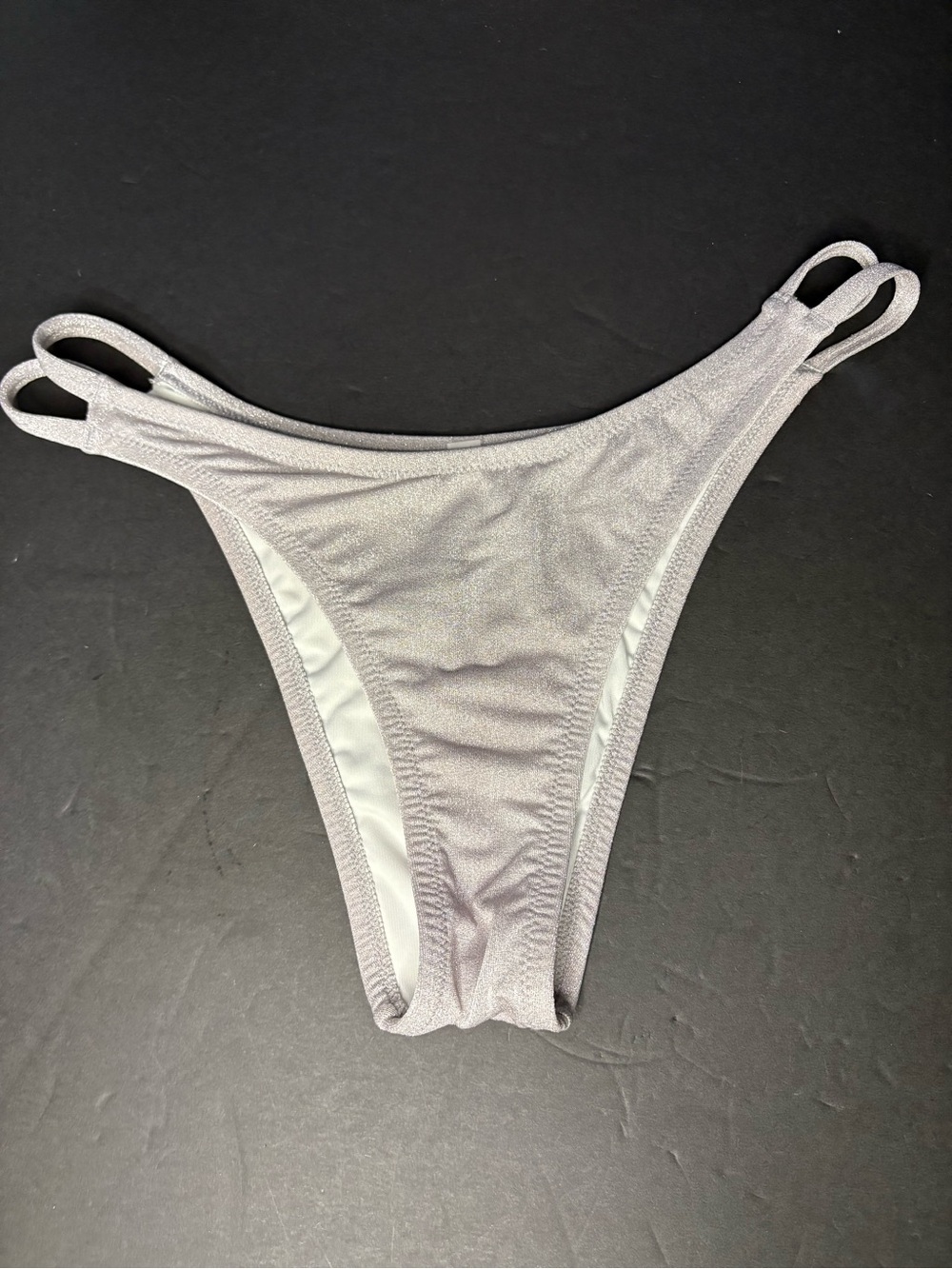 4/$25 Victoria’s Secret Bikini Bottoms Silver Sparkle Large